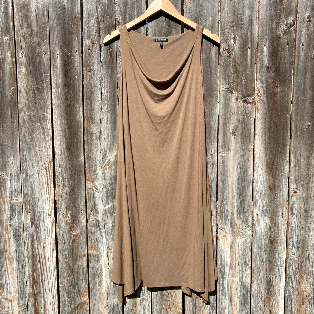 Eileen Fisher Sleeveless Jersey Knit Cowl Neck Mididress
